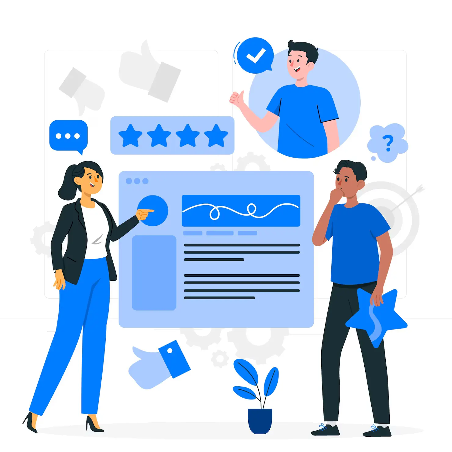 Trust-Feedback-Kontakty Иллюстрация службы поддержки Trust Feedback